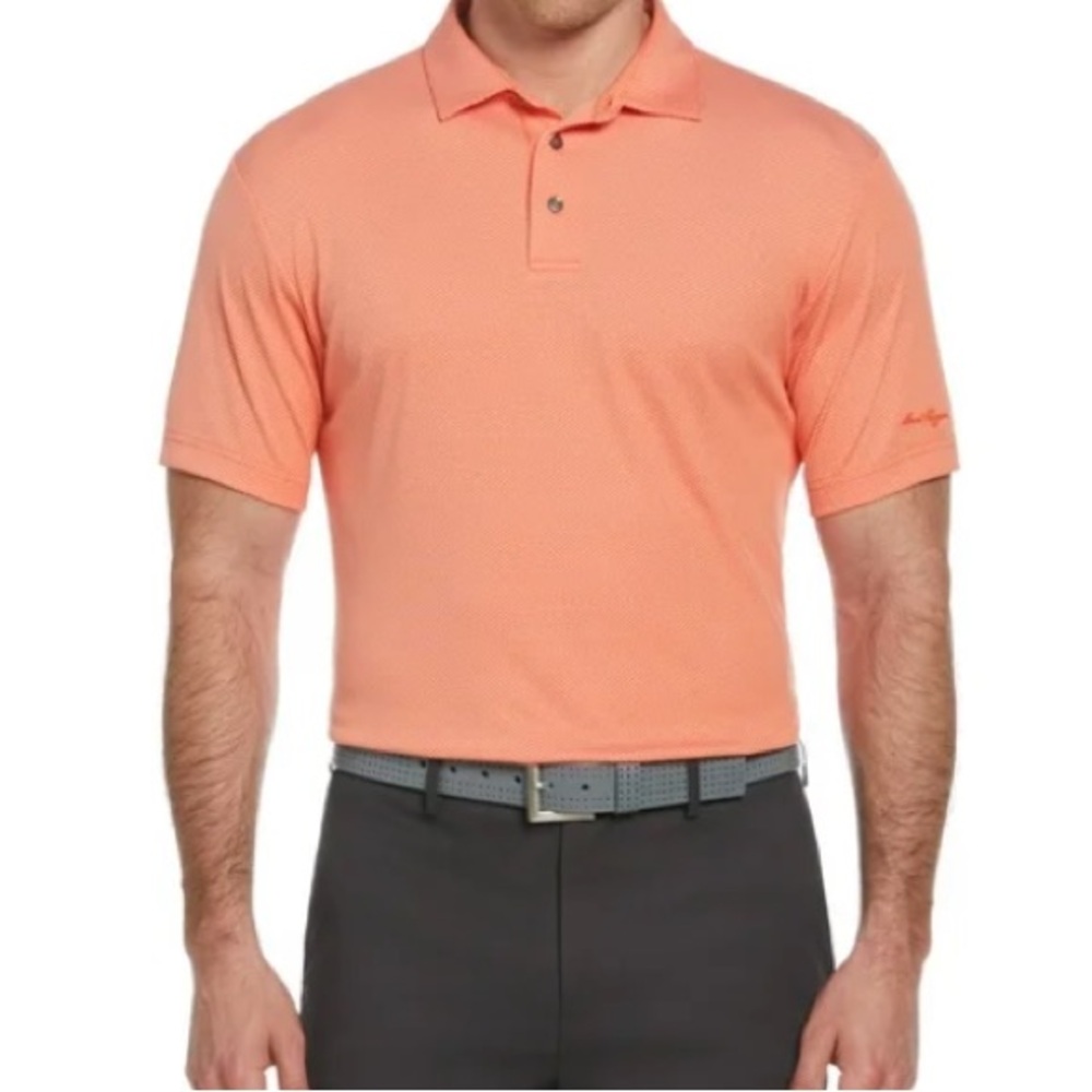 Ben Hogan Men's and Big Men's Birdseye Geometric Print Jacquard Golf Polo‎ Shirt